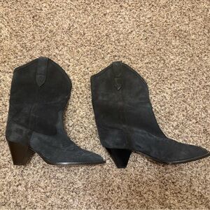 Isabel Marant Luliette Black Heeled Boots Black Suede Size 39